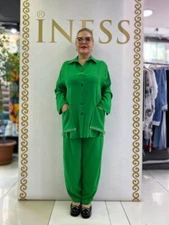 Women’s Green Cadrelli Suit 2 Pcs, Sz 22/52, Chic Outfit Turkey