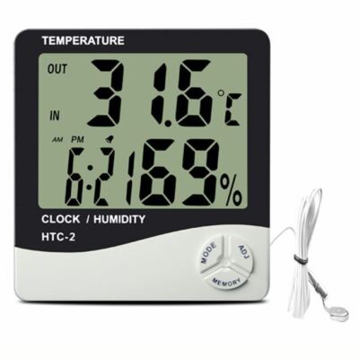 Großes digitales Thermometer Luftfeuchtigkeit Messgerät Temperatur LCD Hygrometer mit Sonde UK