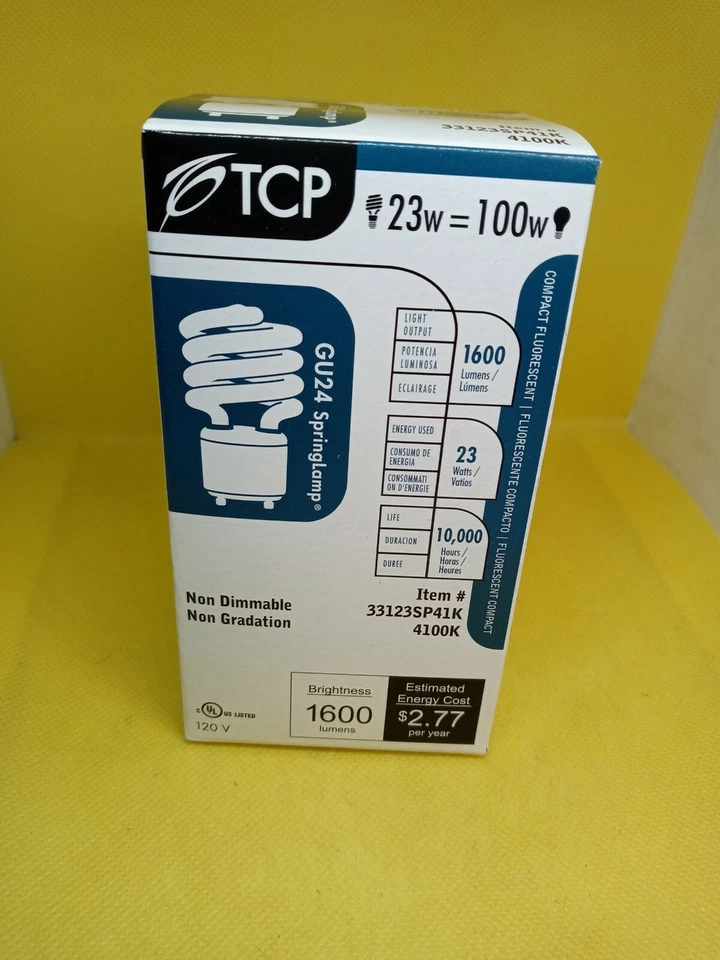 TCP 33123SP41K 23W GU24 4100K Spiral Twist Lock Base CFL Light Bulb 100W Equal - Image 4 of 4