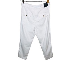 Banana Republic Linen Pants 12 Petite Neutral Crop Lagenlook Coastal NWT