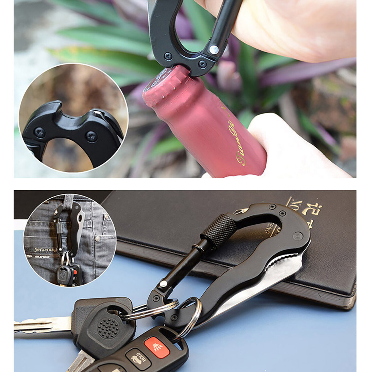 Cuchillo de hebilla de montañismo multifuncional 5 en 1 cuchillo de hebilla colgante rápido sierra