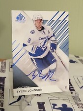 2016-17 SP Game Used Base Blue Autographs Tyler Johnson Auto Tampa Bay #44 NM