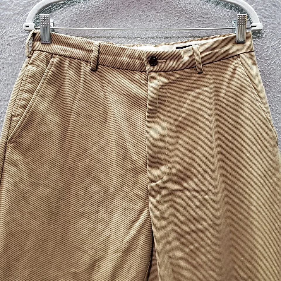 Pantalones DE COLECCIÓN Daniel Cremieux Hombre 32x30 Caqui Chino Rayas Bolsillos Rectos Foto 3 de 4