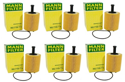 New Set of 6 Engine Oil Filters Mann for Audi A3 TT Quattro VW Beetle Golf Jetta