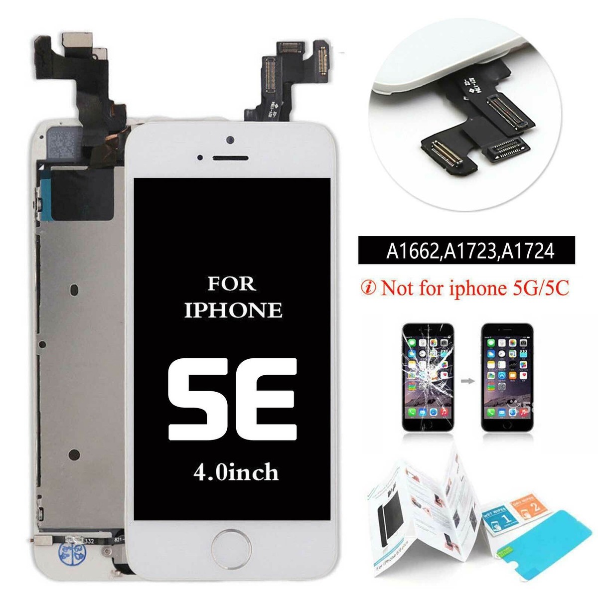 LCD Display Touch Screen Digitizer + Home Button For iPhone SE
