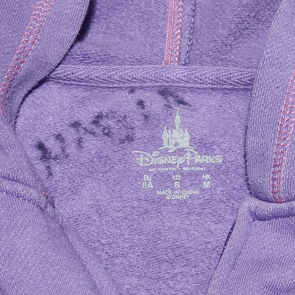 Moletom Walt Disney World bordado com zíper completo costurado roxo lã tamanho P - Imagem 3 de 4