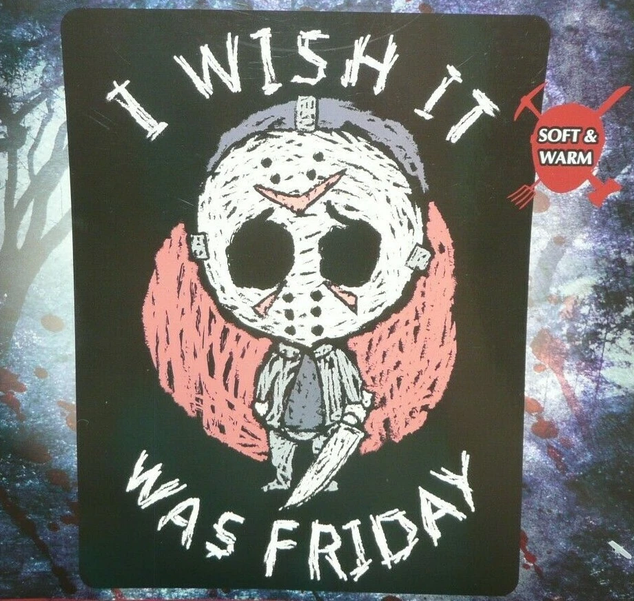 Friday the 13th Super Plush Throw Blanket Chibi Jason Voorhees I Wish It Was - Image 2 of 4