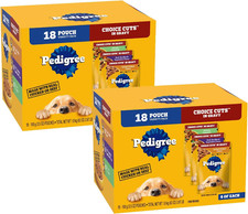 Pedigree Choice Cuts Gravy Dog Food 18Count Chicken 3.5 oz Pouches Pack of 2