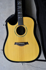 Custom Taylor L. hand dreadnaught florentine cutaway MOP skull