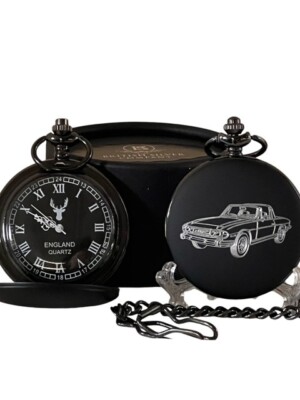 TRIUMPH HIRSCH OLDTIMER TASCHENUHR & KETTE Luxus Geschenkbox PERSONALISIERT