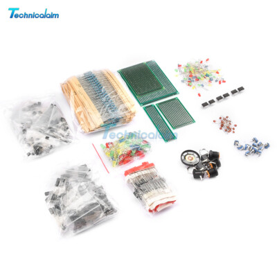 Electronic Component Kit Assortment LED Transistor Capacitor Resistor PCB Board