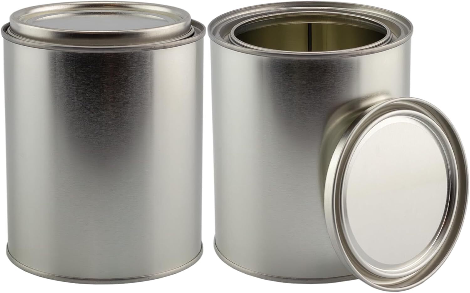 Empty Quart Paint Cans with Lids (2 Pack); Unlined 2 Count (Pack of 1), Gray
