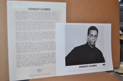 STANLEY CLARKE: 1991 EPIC RECORDS BIOGRAPHY W/ 8X10 BLACK & WHITE PHOTO