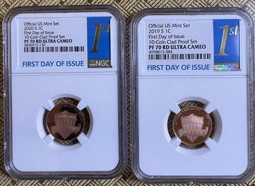2020 S-2021 S 1C Lincoln Shield Cent NGC PF70 RD ( Penny ) First Day of Issue