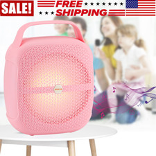 8-inch Portable Bluetooth Speaker Mini Karaoke W/Colorful Lights Kids Adults FM
