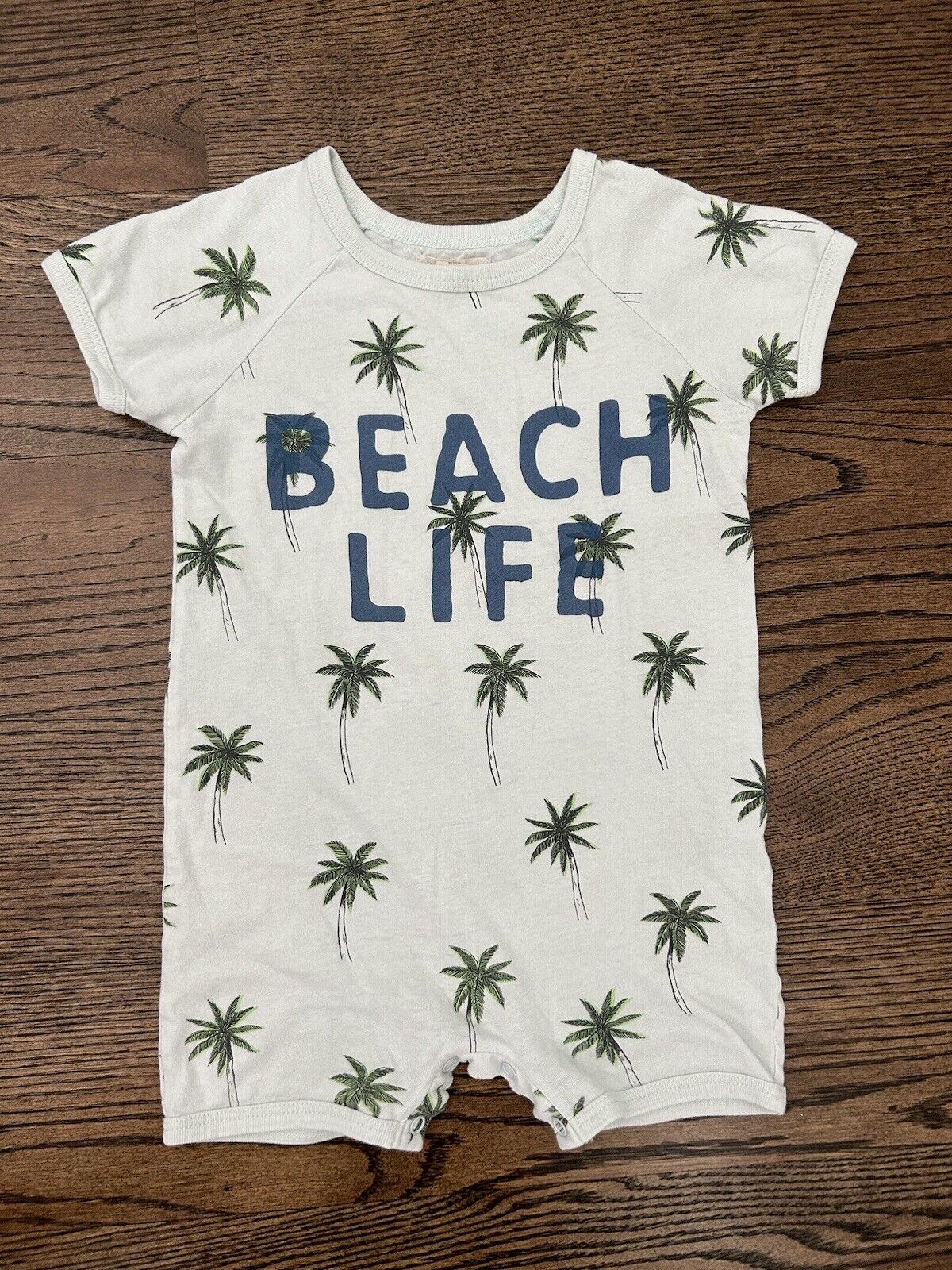 Peek Little Peanut Baby Boy XL 18-24m Summer Romper “Beach Life” Palm Tree Print