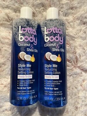Lotta Body Style Me Texturizing Setting Hair Lotion Coconut Shea Oil 2 Bottles