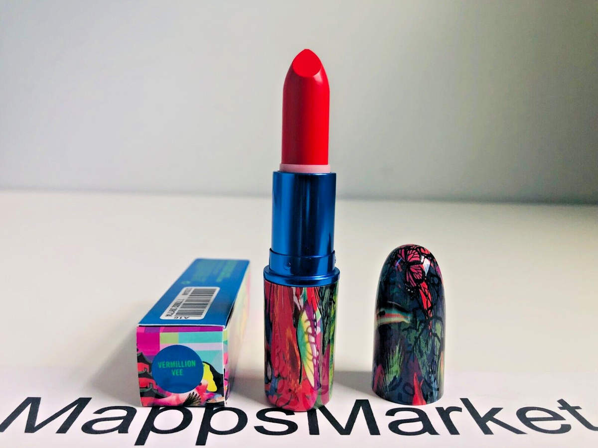 NIB MAC Chris Chang Lipstick in VERMILLION VEE (Clean, True Red