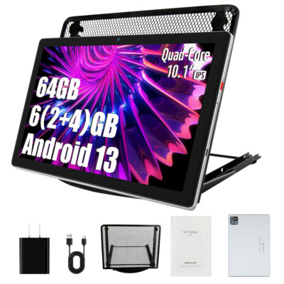 AEEZO Tablet 10 Inch Android 13 Tablet 6GB RAM+64GB Quad Core 1280×800 HD IPS