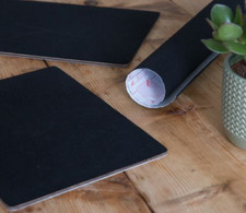 90cm wide PLAIN BLACK FELT VELOUR STICKY BACK PLASTIC VINYL DCFIX SELF ADHESIVE