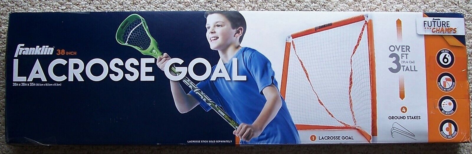 New Franklin Sports Youth Lacrosse Goal 38 Inch Number 60014