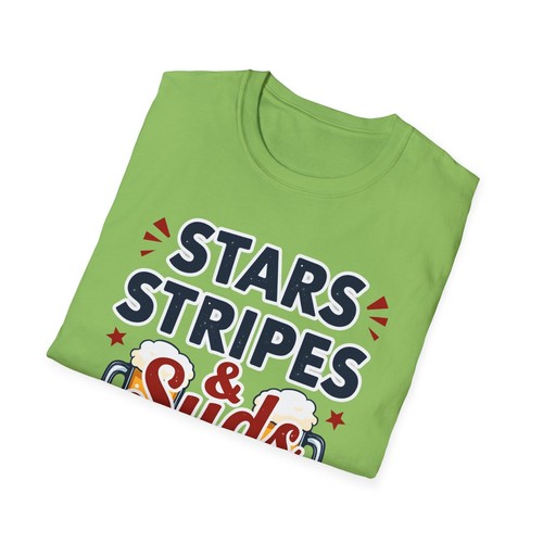 4th of July Unisex T-Shirt - Stars Stripes & Suds, Independence Day Tee, - Picture 33 of 61