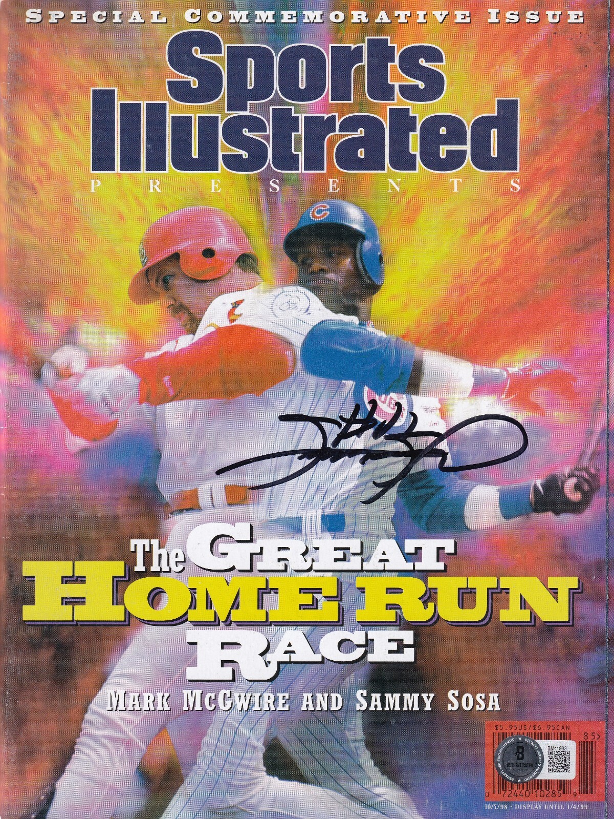 Sammy Sosa Autographed Signed Chicago Cubs () Sports Illustrated magazine BECKETT BAS BM41983 