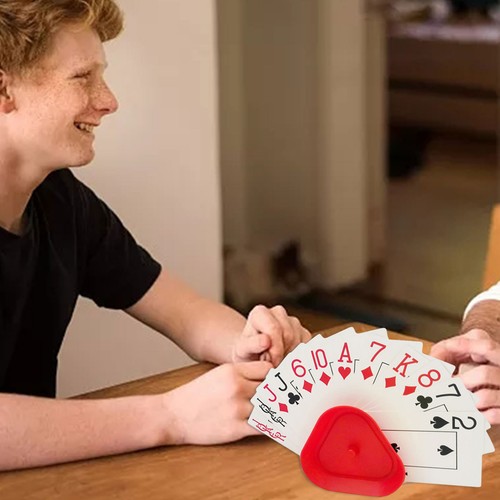 4 Colors Playing Card Hand Holder Tray, Triangle Shaped Hands-Free Poker Rack - Picture 4 of 11