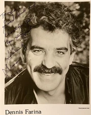 Hand SIGNED Dennis Farina 8x10 Vintage Photo - Luck, Snatch, Midnight Run, etc