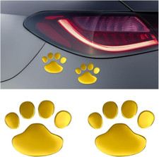 2 PCS 3D Dog Paw Footprint Sticker for Car, Waterproof Dog Paw Print Badge Decal