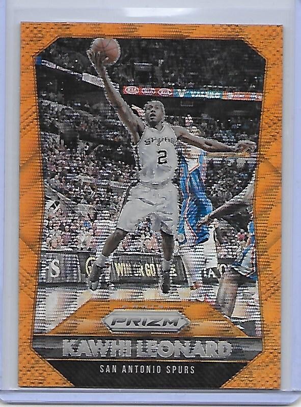2015-16 Prizm KAWHI LEONARD Orange Wave parallel San Antonio Spurs #81