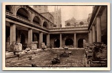 Postcard Bath The Great Roman Bath Stone United Kingdom UK England White Boar 