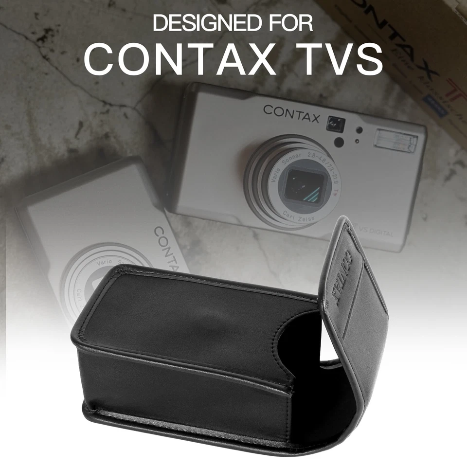 Leather Camera Bag Case Pouch Protective Black For Contax TVS3 TVS2 TVS1 T2 T3 - Image 3 of 4