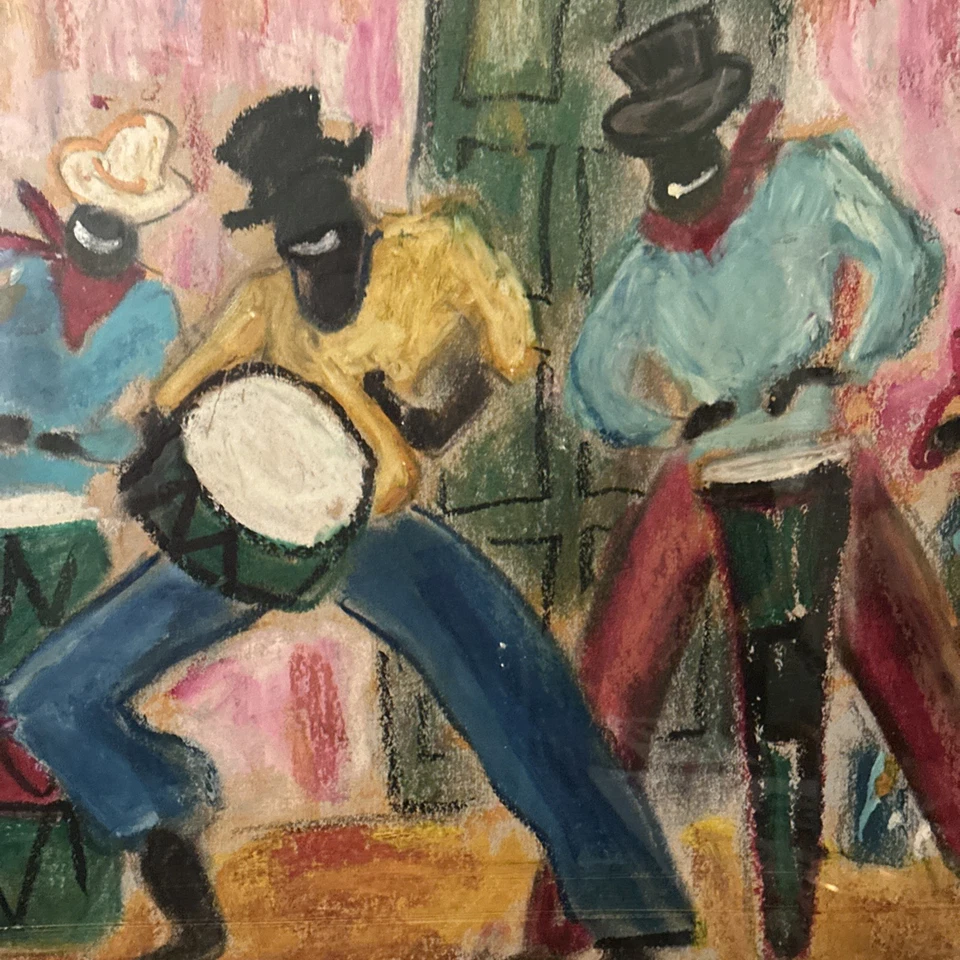 Candombe тропический оркестр - картина маслом с изображением афро-латиноамериканских музыкантов и танцоров - Изображение 3 из 4