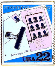 Stamp Collecting: Ameripex #2201 – 1986 22c Stamp Pin Pinback NEW
