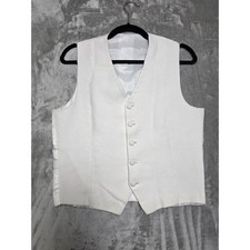 Giorgio Marcello Mens White Textured Pique Formal Vest Waistcoat Size Medium