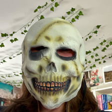 VTG Paper Magic Group Skull Mask Cracked Decay Vinyl Halloween Horror Retro