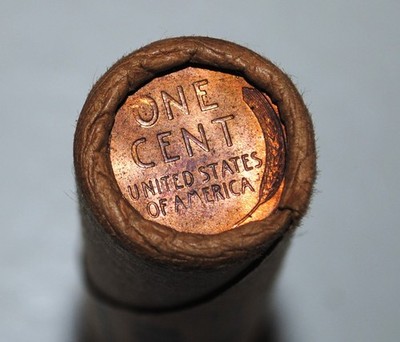 1955 S OBW OLD BANK WRAP ROLL UNC LINCOLN WHEAT CENT RL131