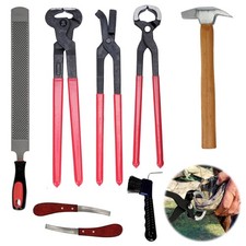 8Pcs Farrier Hoof Tool Kit Horse Hoof Trimming Tools Farrier Hoof Nippers, Ho...
