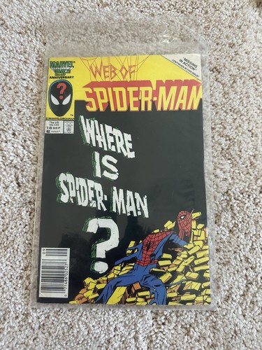 WEB OF SPIDER-MAN #18 (1986) NEWSSTAND 1ST CAMEO OF EDDIE BROCK In Plastic Sleev