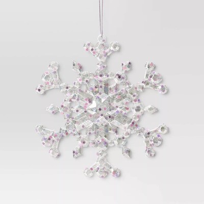 Wondershop Christmas Iridescent Plastic Snowflake 5in Hanging Ornament