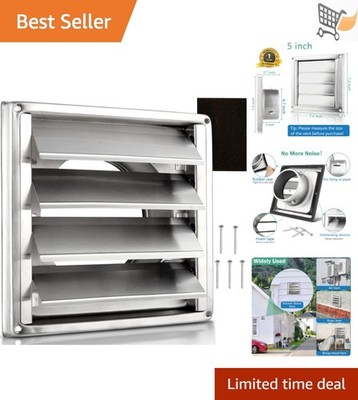 5'' Stainless Steel Dryer Vent Cover Outside Wall Blocker Anti-Rust Weatherproof