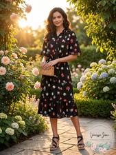 Lauren Ralph Lauren Floral Print Crepe Dress, Size 4