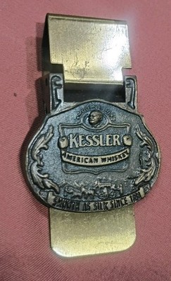 VTG Kessler American Whiskey Money Clip Smooth As Silk Brass Money Clip