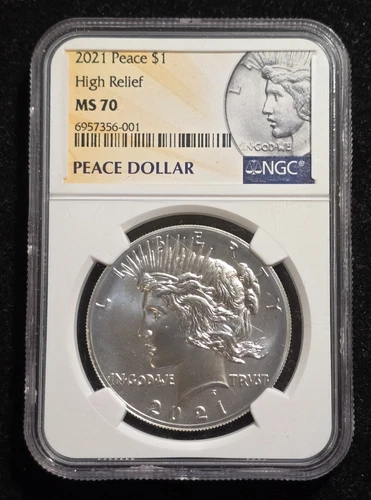 2021 Peace Silver Dollar NGC MS 70 Certified $1 High Relief Philadelphia