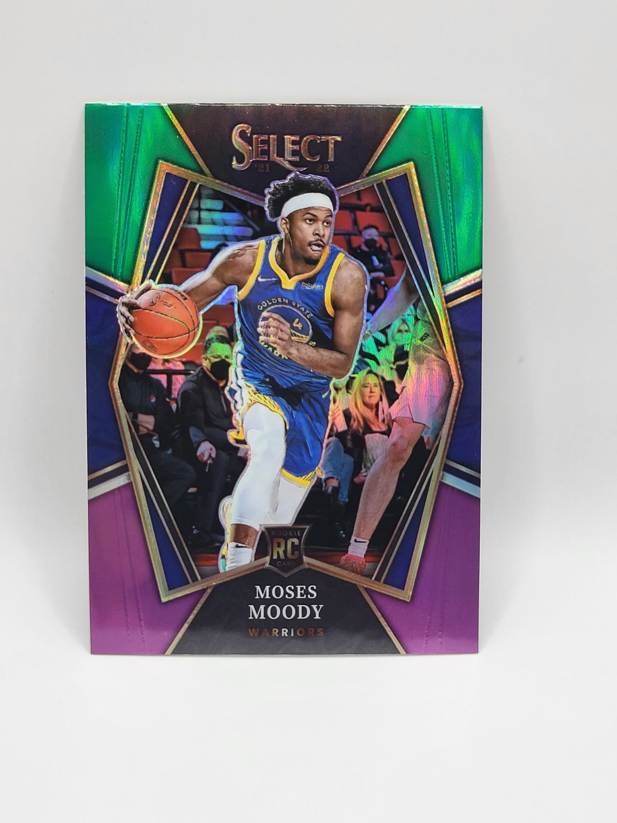21-22 Panini Select-Premier Level Moses Moody #187 Green White Purple Prizm (RC)