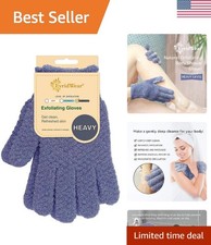Exfoliating Dual Texture Bath Gloves for Shower, Spa, Massage and Body Scrubs...