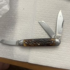 Vintage Ulster Knife Company Three Line Bone Pocket Knife