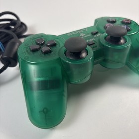 PlayStation 2 OEM Sony DualShock 2 Controller Emerald Green Clear Working/clean