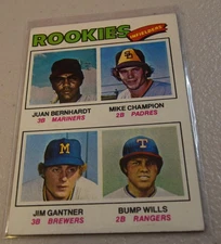 1977 Topps #494 1977 Rookie Infielders Bernhardt/Champion/Gantner/Wills